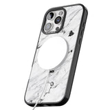 iPhone 16 Pro Max Personalised Black & White Marble Texture Black Impact Phone Case