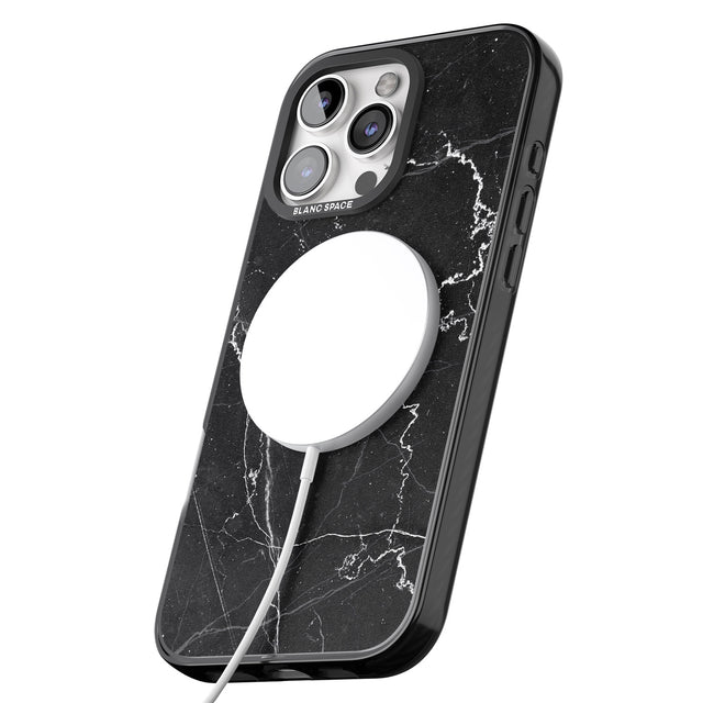 iPhone 16 Pro Max Personalised Black Marble 2 Black Impact Phone Case