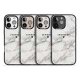 iPhone 16 Pro Max Personalised Classic Grey Marble Black Impact Phone Case