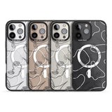 iPhone 16 Pro Max Personalised Abstract Faces Black Impact Phone Case