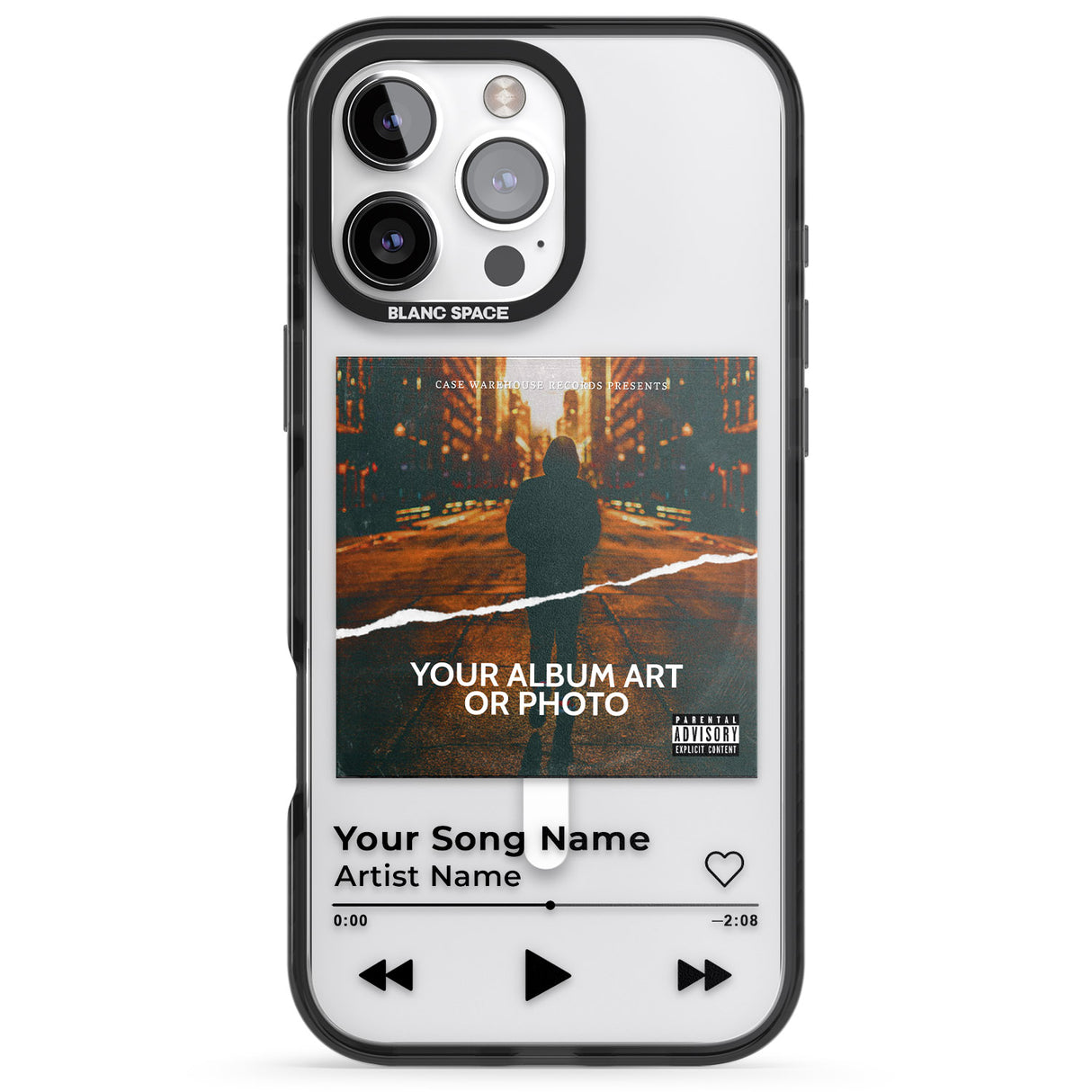 iPhone 16 Pro Max Personalised Album Art Black Impact Phone Case