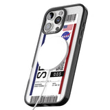 iPhone 16 Pro Max Personalised NASA Boarding Pass (Light) Black Impact Phone Case