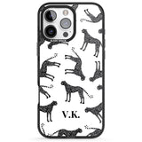 iPhone 16 Pro Max Personalised Cheetah Black & White Black Impact Phone Case