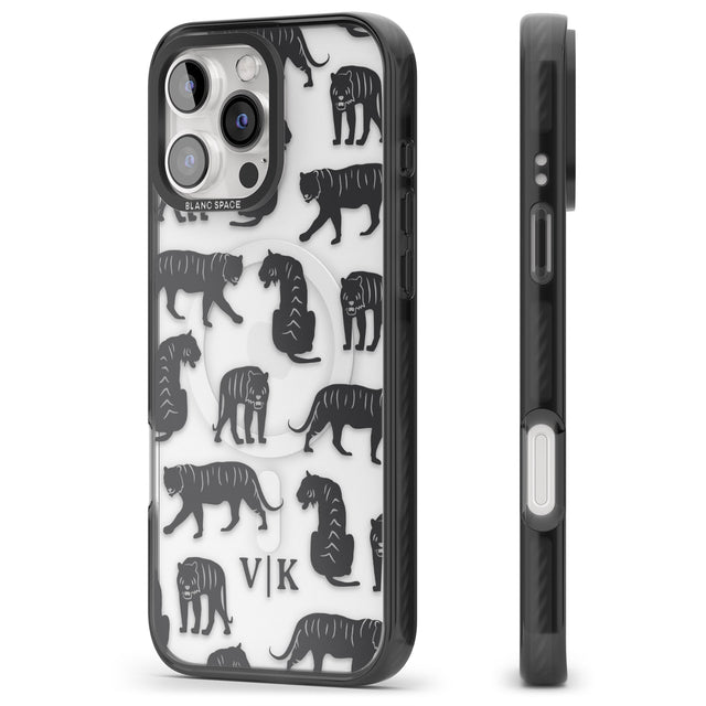 iPhone 16 Pro Max Personalised Tiger Silhouettes Black Impact Phone Case