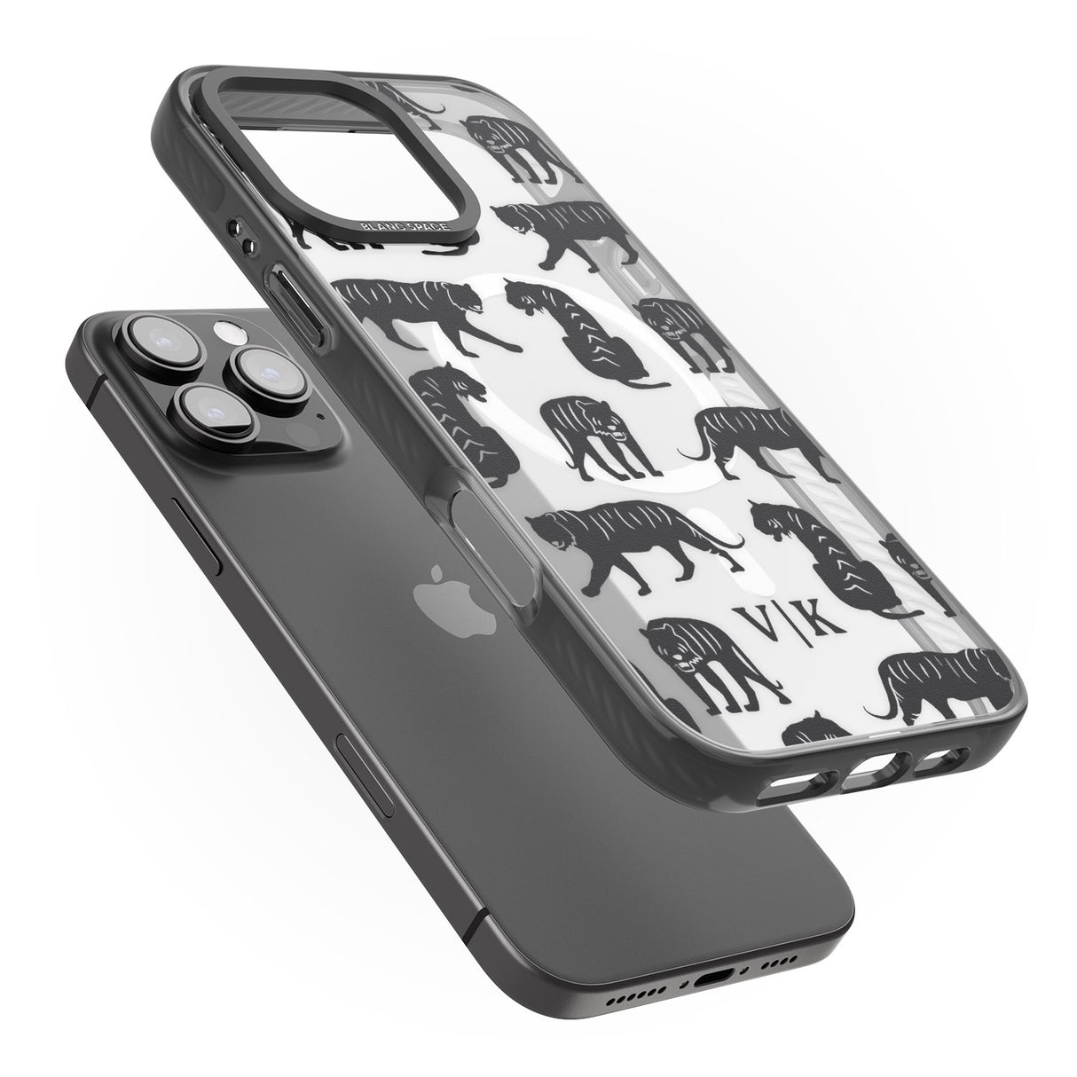 iPhone 16 Pro Max Personalised Tiger Silhouettes Black Impact Phone Case