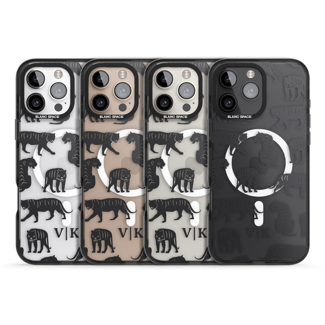 iPhone 16 Pro Max Personalised Tiger Silhouettes Black Impact Phone Case