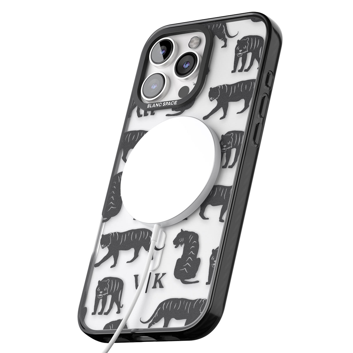 iPhone 16 Pro Max Personalised Tiger Silhouettes Black Impact Phone Case