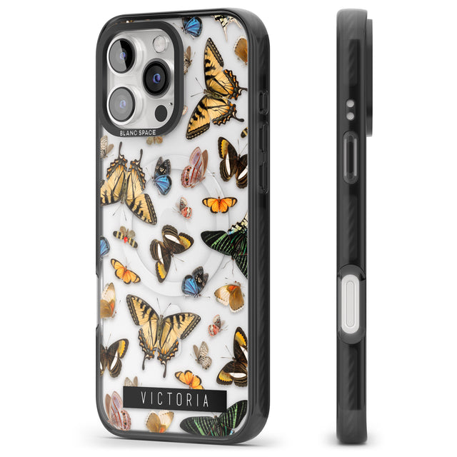 iPhone 16 Pro Max Personalised Photorealistic Butterfly Black Impact Phone Case