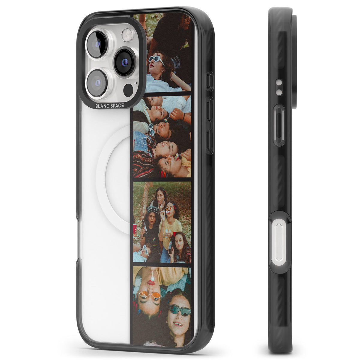 iPhone 16 Pro Max Personalised Photo Strip Black Impact Phone Case