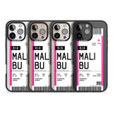 iPhone 16 Pro Max Personalised Pink Malibu Boarding Pass Black Impact Phone Case