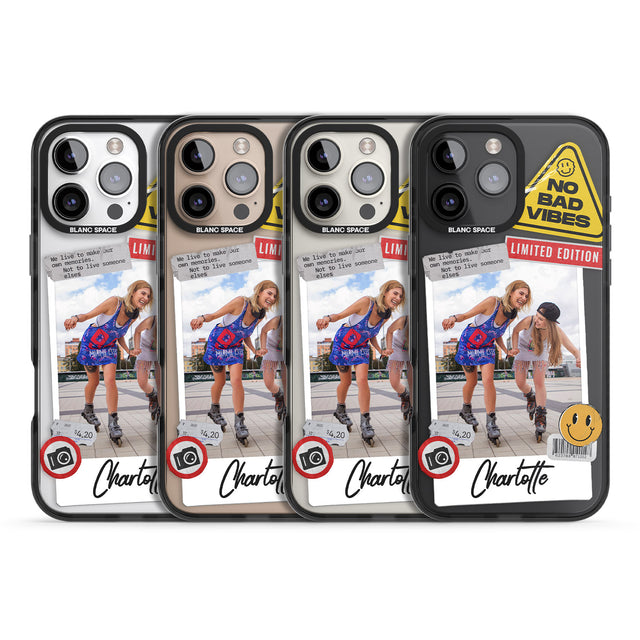 iPhone 16 Pro Max Personalised Sticker Mix Instant Photo Black Impact Phone Case