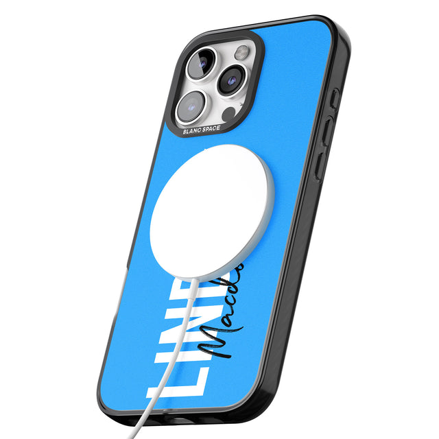 iPhone 16 Pro Max Personalised Bold Name: Blue Black Impact Phone Case