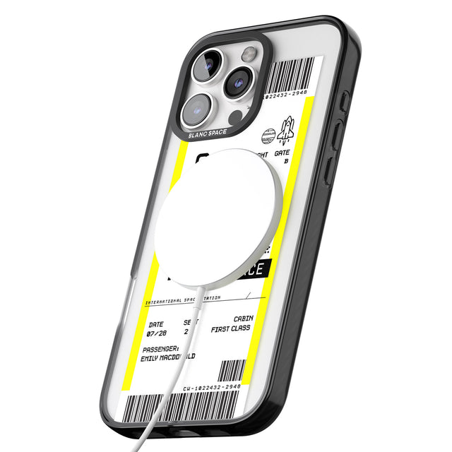 iPhone 16 Pro Max Personalised Jupiter Travel Ticket Black Impact Phone Case