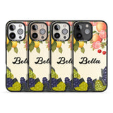 iPhone 16 Pro Max Personalised Vintage Fruits Black Impact Phone Case + Magsafe