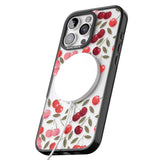 iPhone 16 Pro Max Personalised Cherry Pattern Black Impact Phone Case + Magsafe