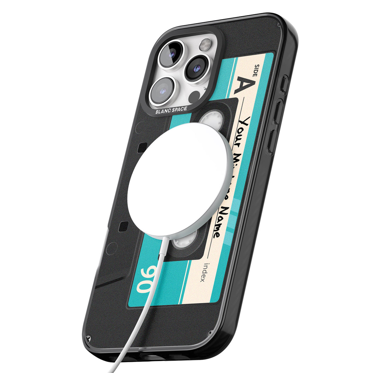 iPhone 16 Pro Max Personalised Dark Cassette Black Impact Phone Case