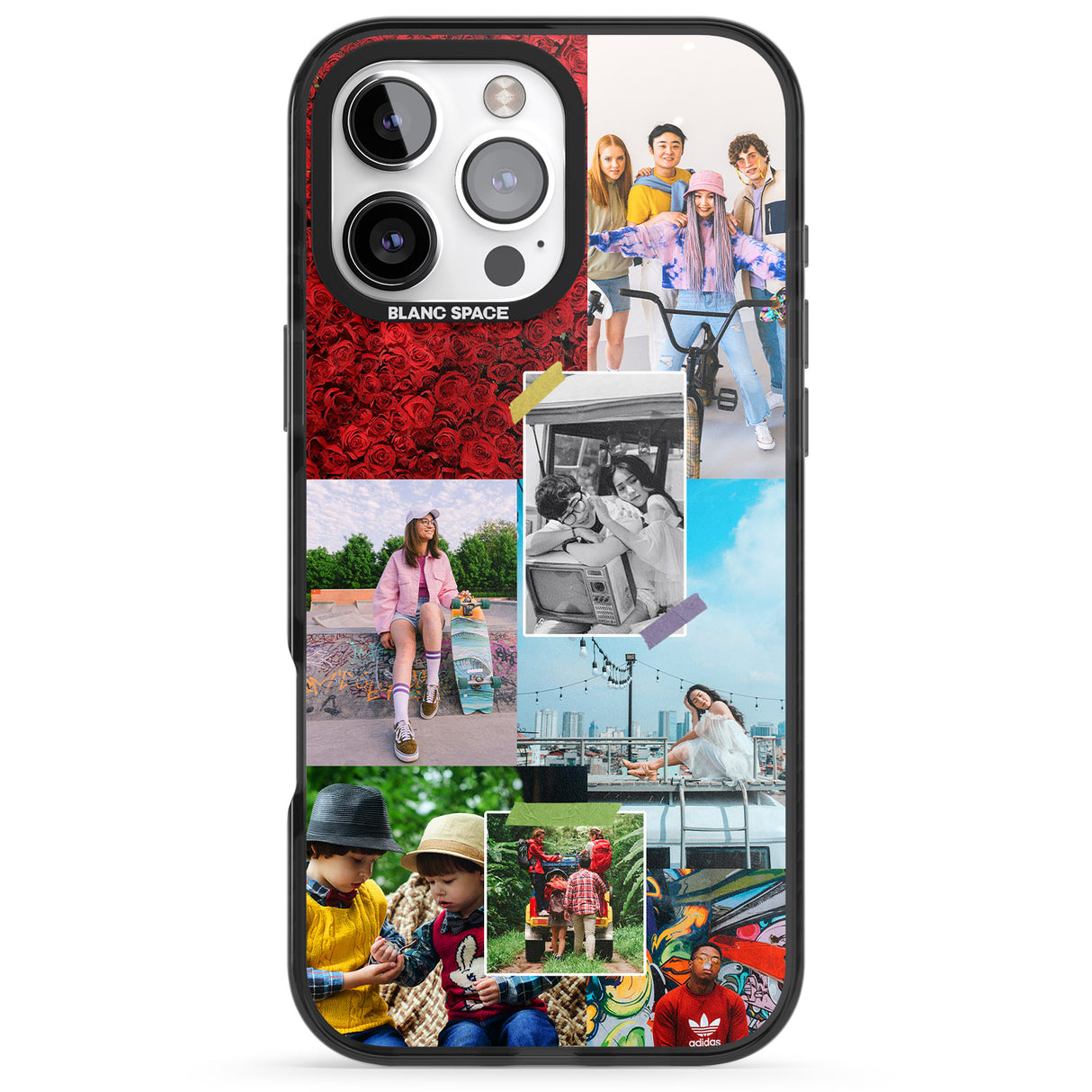 iPhone 16 Pro Max Personalised Photo Collage Black Impact Phone Case