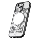 iPhone 16 Pro Max Personalised Wheel of Fortune Tarot Card - Transparent Black Impact Phone Case