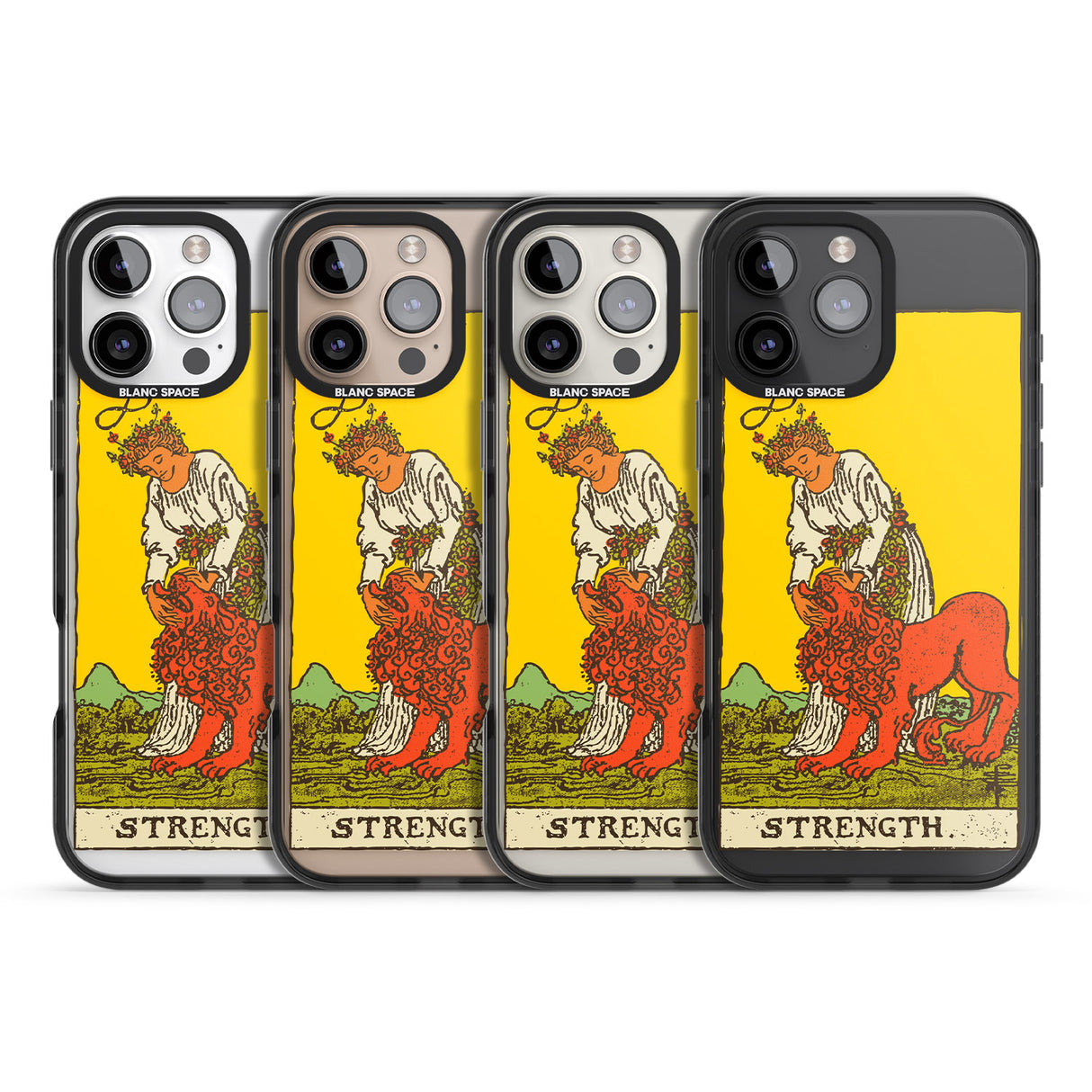 iPhone 16 Pro Max Personalised Strength Tarot Card - Colour Black Impact Phone Case