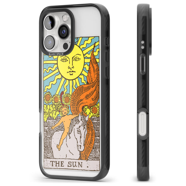 iPhone 16 Pro Max Personalised The Sun Tarot Card - Colour Black Impact Phone Case