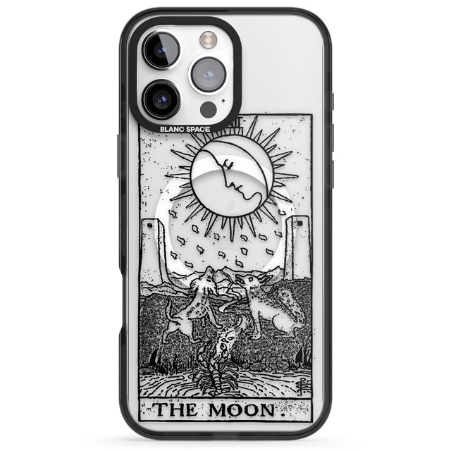 iPhone 16 Pro Max Personalised The Moon Tarot Card - Transparent Black Impact Phone Case