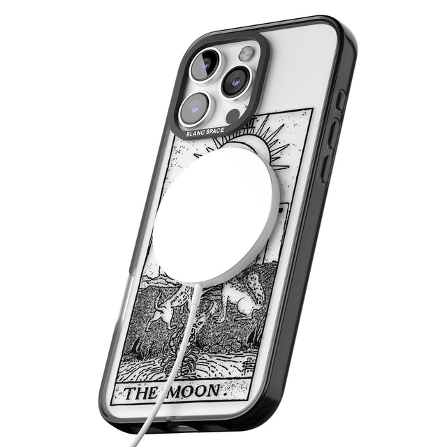 iPhone 16 Pro Max Personalised The Moon Tarot Card - Transparent Black Impact Phone Case