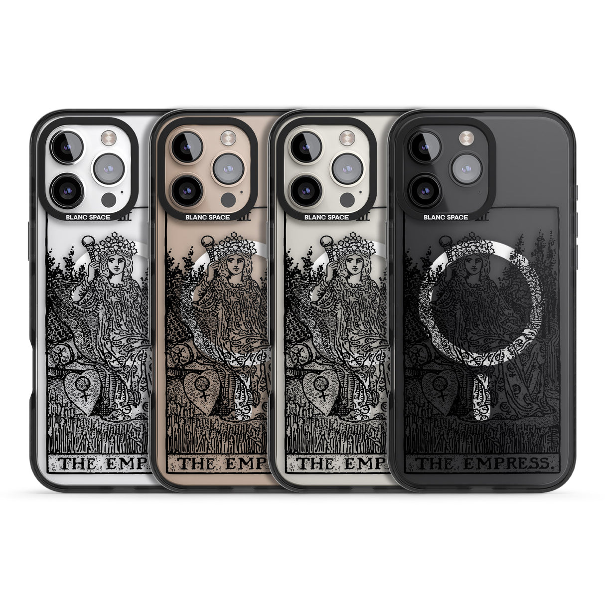 iPhone 16 Pro Max Personalised The Empress Tarot Card - Transparent Black Impact Phone Case