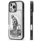 iPhone 16 Pro Max Personalised Strength Tarot Card - Transparent Black Impact Phone Case