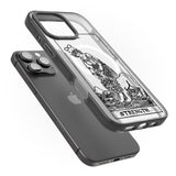 iPhone 16 Pro Max Personalised Strength Tarot Card - Transparent Black Impact Phone Case