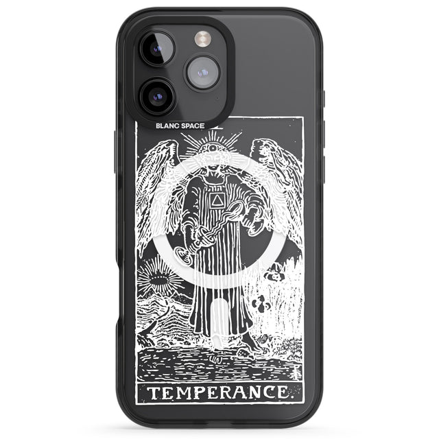 iPhone 16 Pro Max Personalised Temperance Tarot Card - White Transparent Black Impact Phone Case