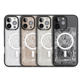 iPhone 16 Pro Max Personalised The Lovers Tarot Card - White Transparent Black Impact Phone Case