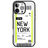 iPhone 16 Pro Max Personalised New York Boarding Pass Black Impact Phone Case