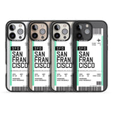 iPhone 16 Pro Max Personalised San Francisco Boarding Pass Black Impact Phone Case