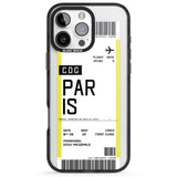 iPhone 16 Pro Max Personalised Paris Boarding Pass Black Impact Phone Case