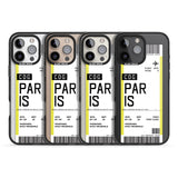 iPhone 16 Pro Max Personalised Paris Boarding Pass Black Impact Phone Case