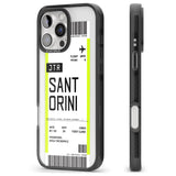 iPhone 16 Pro Max Personalised Santorini Boarding Pass Black Impact Phone Case