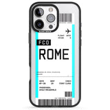 iPhone 16 Pro Max Personalised Rome Boarding Pass Black Impact Phone Case