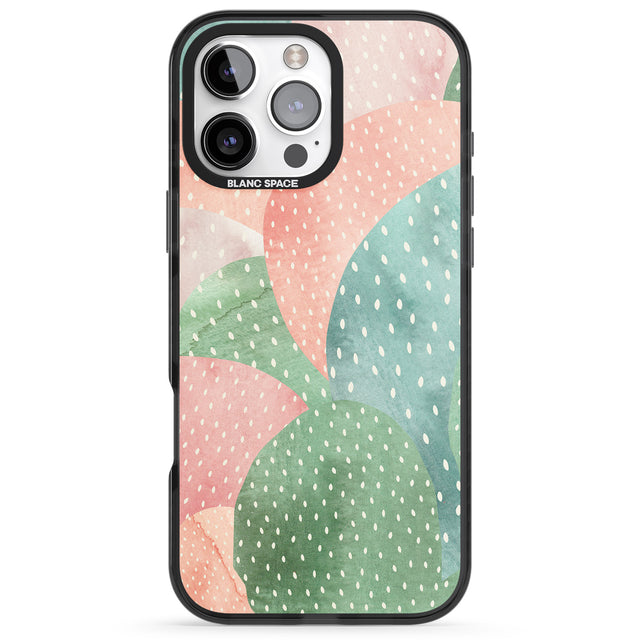 iPhone 16 Pro Max Colourful Close-Up Cacti Design Black Impact Phone Case