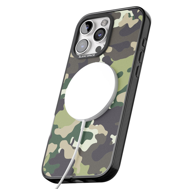 iPhone 16 Pro Max Green Camo Black Impact Phone Case