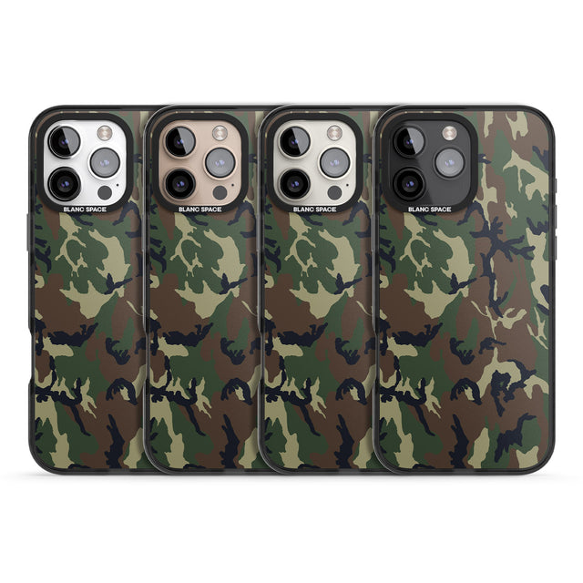 iPhone 16 Pro Max Forest Green Camo Black Impact Phone Case