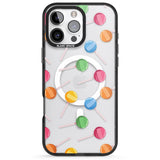 iPhone 16 Pro Max Lollipop Pattern Black Impact Phone Case