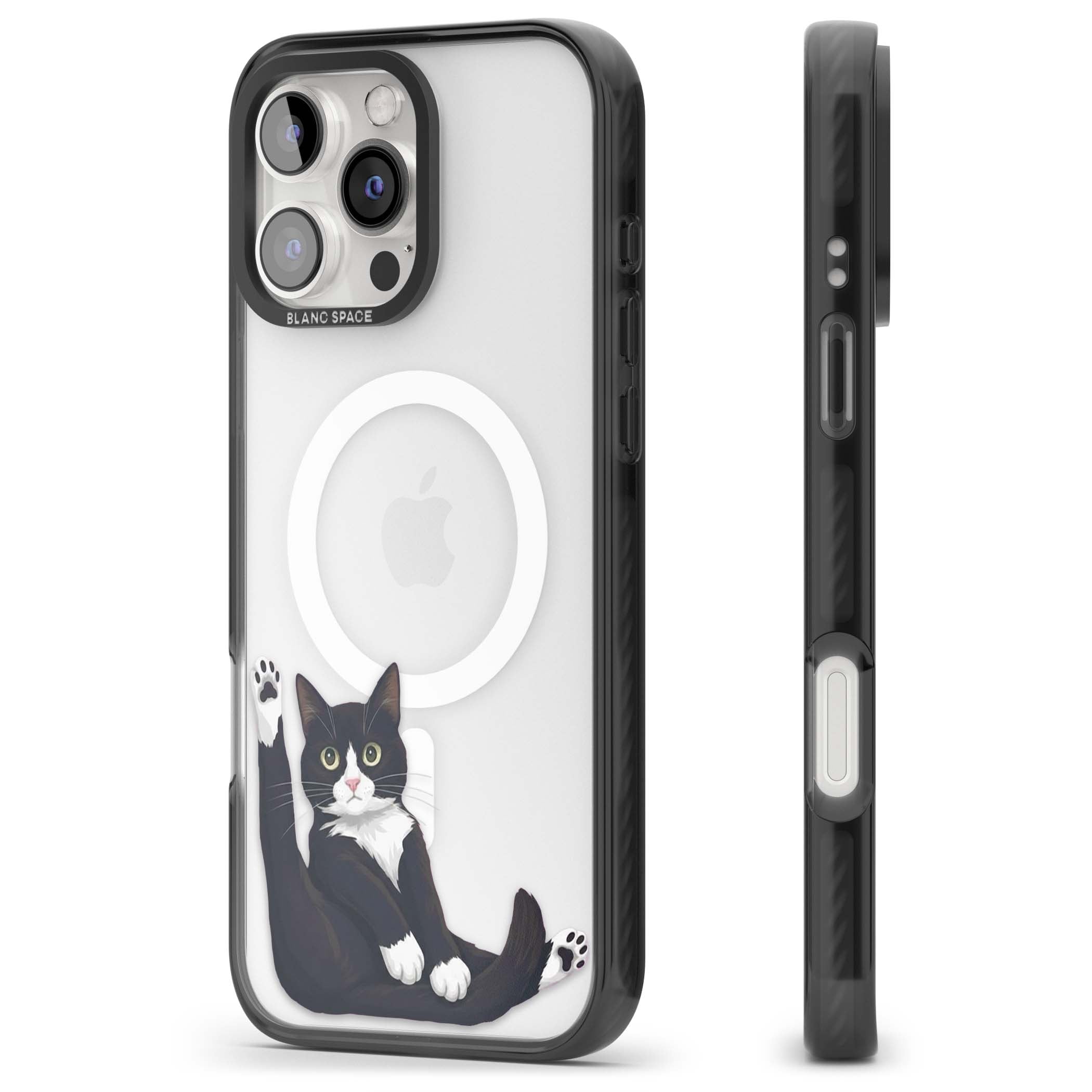 Mid-Groom Cat animals iPhone case | Black Impact Magsafe case for iPhone 16 Pro, iPhone 16 Pro Max