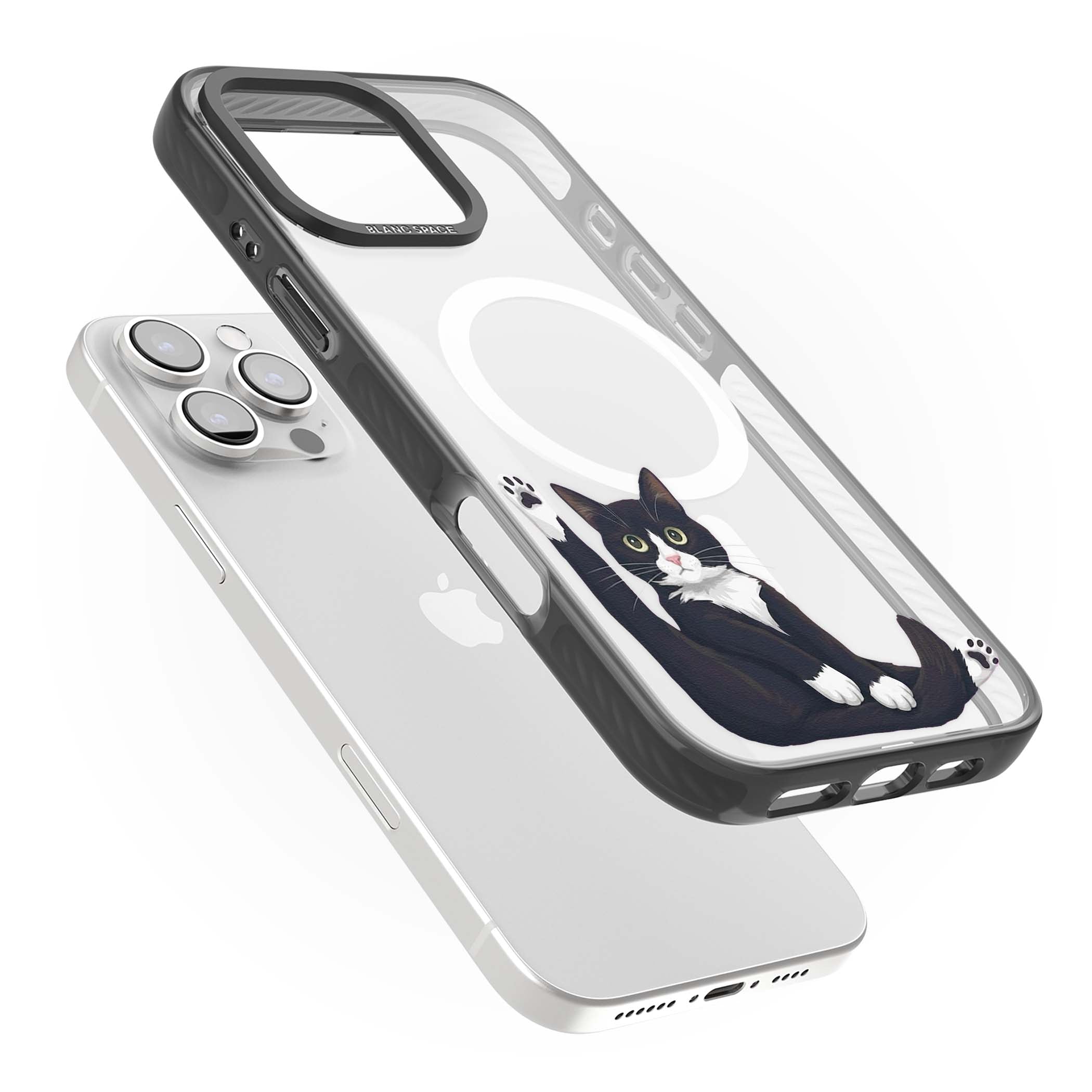 Mid-Groom Cat animals iPhone case | Black Impact Magsafe case for iPhone 16 Pro, iPhone 16 Pro Max