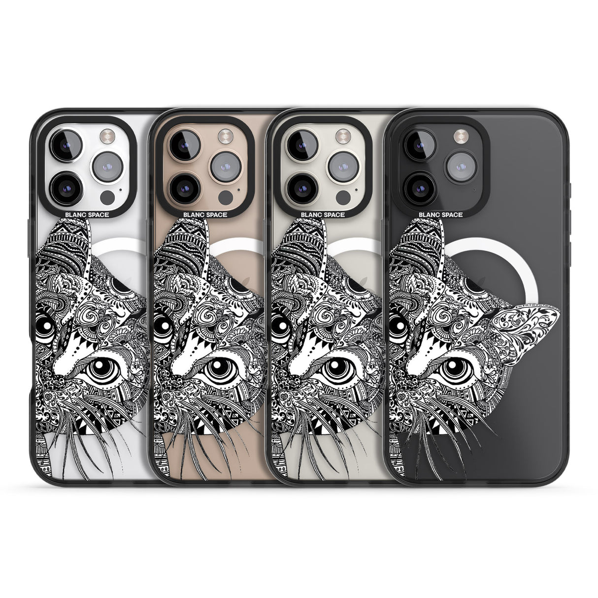 iPhone 16 Pro Max Henna Cat Black Impact Phone Case