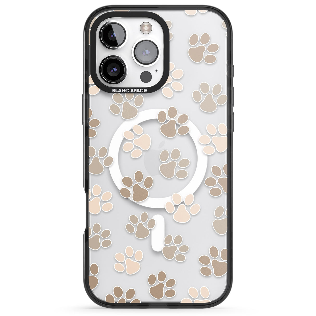 iPhone 16 Pro Max Paw Prints Black Impact Phone Case