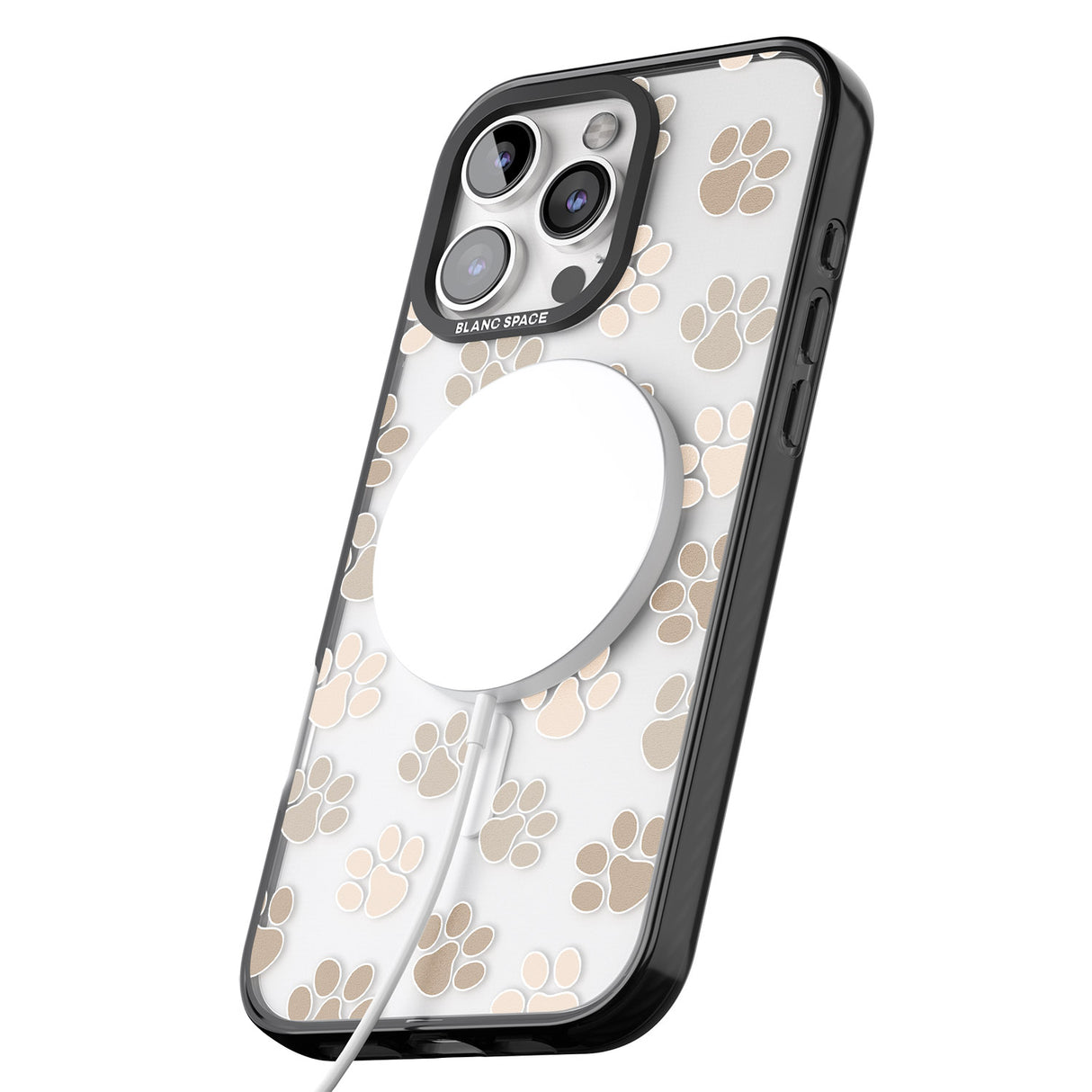 iPhone 16 Pro Max Paw Prints Black Impact Phone Case