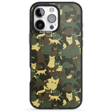 iPhone 16 Pro Max Forest Green Cat Camouflage Pattern Black Impact Phone Case