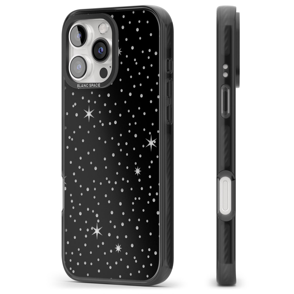 iPhone 16 Pro Max Celestial Cut-Out Stars Black Impact Phone Case