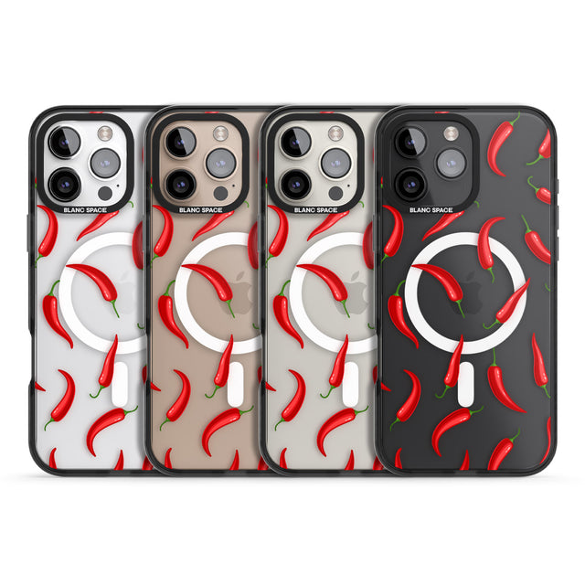 iPhone 16 Pro Max Chilli Pattern Black Impact Phone Case