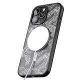 iPhone 16 Pro Max White Dragon Pattern Black Impact Phone Case